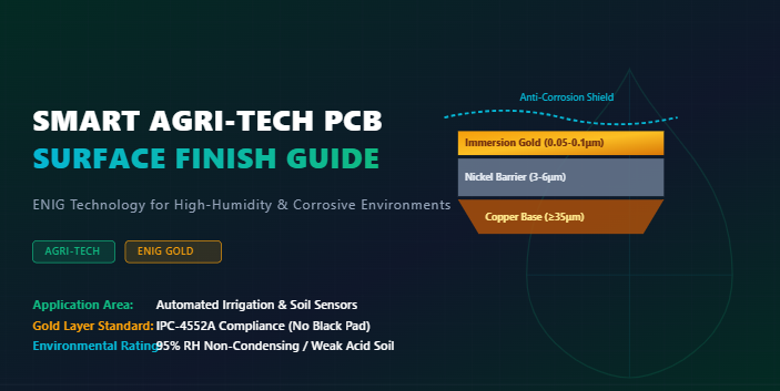 Blog công ty mới nhất về Công nghệ IoT nông nghiệp: Chọn kết thúc bề mặt (ENIG) cho PCB chống ăn mòn trong mạng thủy lợi thông minh