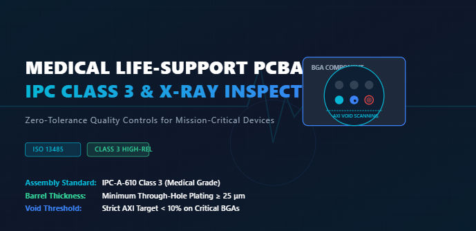 Blog công ty mới nhất về Công nghệ y tế: Thực hiện các tiêu chuẩn IPC lớp 3 và kiểm tra tia X cho PCBA y tế quan trọng