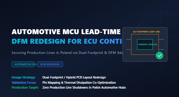 Blog công ty mới nhất về Sức phục hồi chuỗi cung ứng: Quản lý thời gian dẫn MCU ô tô chậm trong sản xuất ECU Ba Lan thông qua thiết kế lại DFM