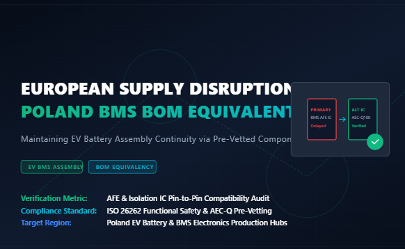 Blog công ty mới nhất về Gián đoạn cung ứng Châu Âu: Nhà máy BMS Ba Lan duy trì sự ổn định giao hàng thông qua kiểm toán BOM tương đương